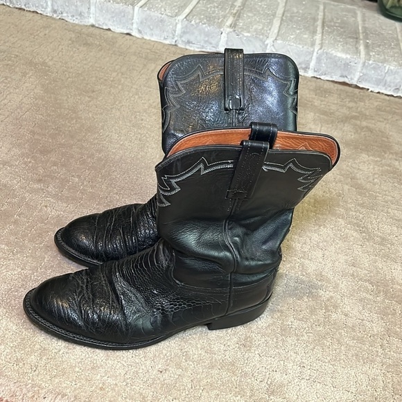 Luchesse black ostrich boots T005002 size 8.5 - Picture 3 of 11